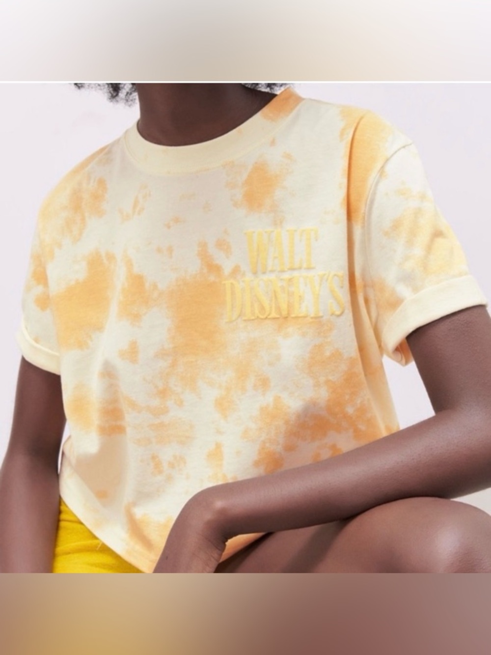 Zara x Disney Cinderella Cropped Tie-Dye T-Shirt 💛👑‎